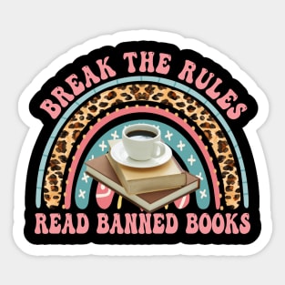 Retro Groovy Read Banned Books Break The Rules Gifts Sticker